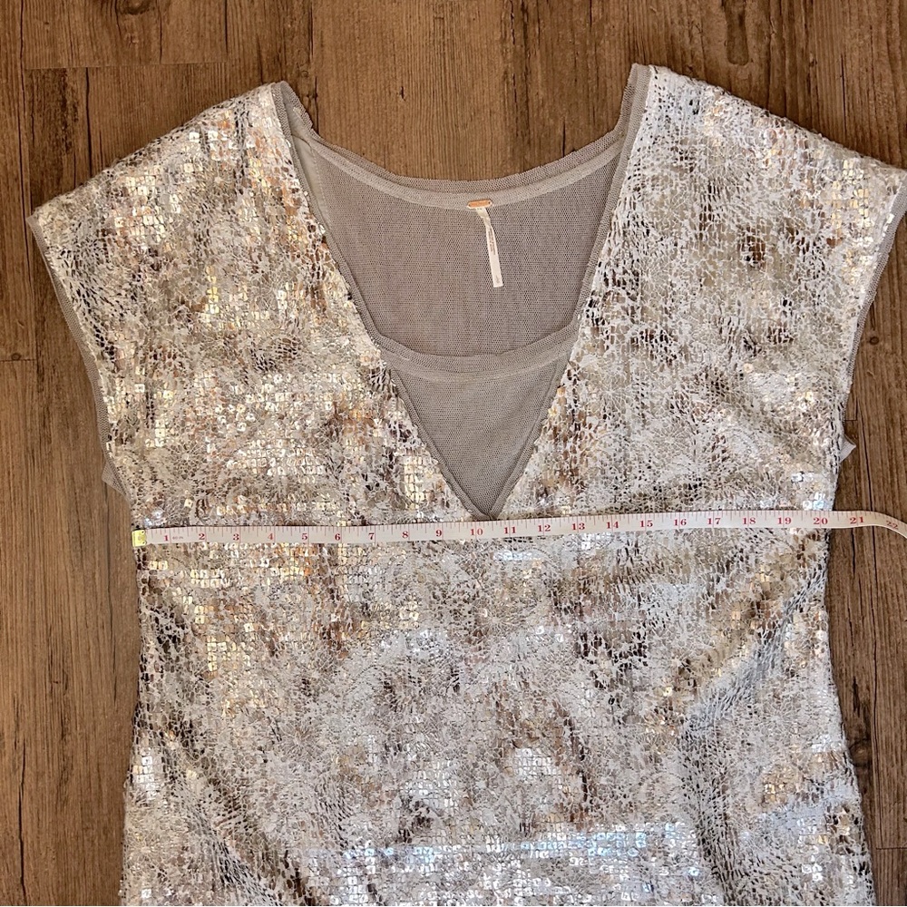 Free People Midnight Dreamer Sequin Mesh Mini Dress - Picture 9 of 11